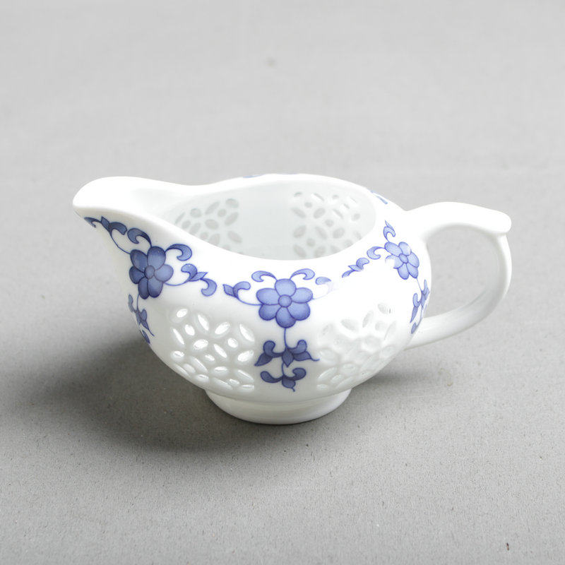 玻璃景德镇青花冰晶蜂巢窝玲珑镂空玉瓷鸡缸公道杯茶海分茶器匀杯