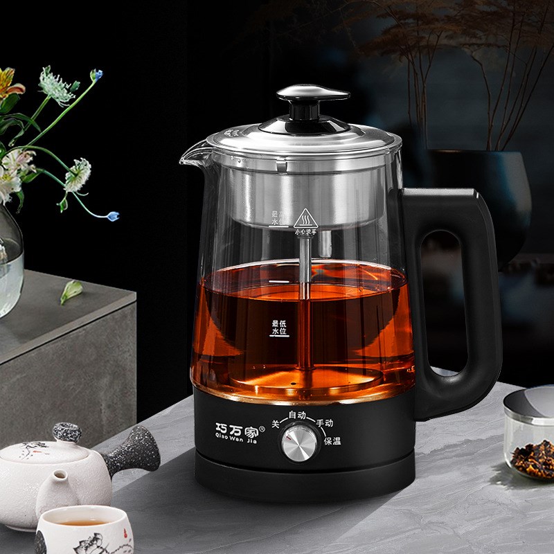 蒸汽煮茶器大容量1.8升带保温家用全自动玻璃烧水黑茶壶烧开水壶