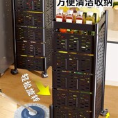 厨房旋转置物架多功能家用落地多层零食小推车水果蔬菜篮子收纳架