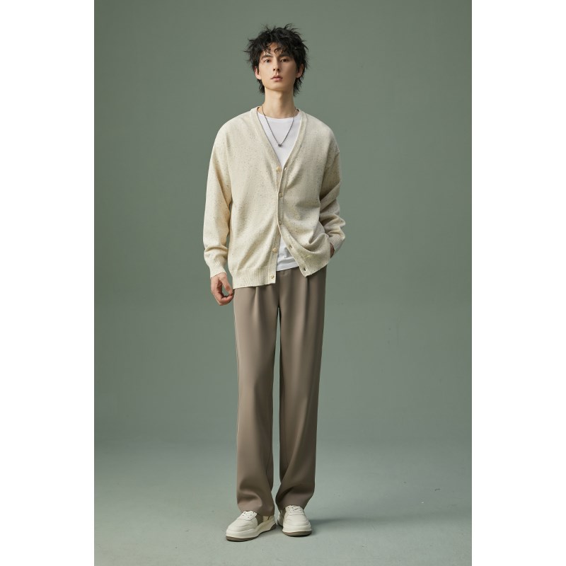 【储格】单褶休闲裤男垂感直筒2024春秋季新款裤子高级感西裤长裤