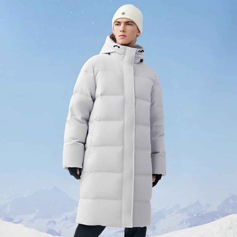 【90%绒子】羽绒服男士2024年冬季新款长款过膝加长加厚保暖简约