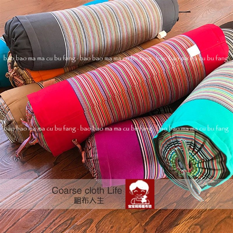 大号成人单人手工粗布枕头荞麦壳填充颈椎护颈枕圆枕芯可拆洗,床上用品,枕头/枕芯,淘宝优惠券,粉丝福利购,淘宝优惠卷