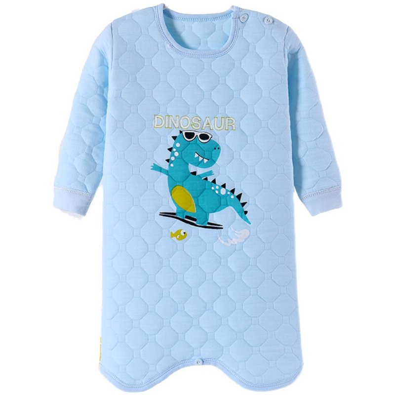 儿童睡袍长袖0男女宝宝睡裙防踢1纯棉2婴儿睡衣春秋冬季加厚3岁