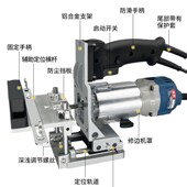 沃一木工隐形二合一开槽神器新型开槽机模具侧开孔无钉眼修边机架
