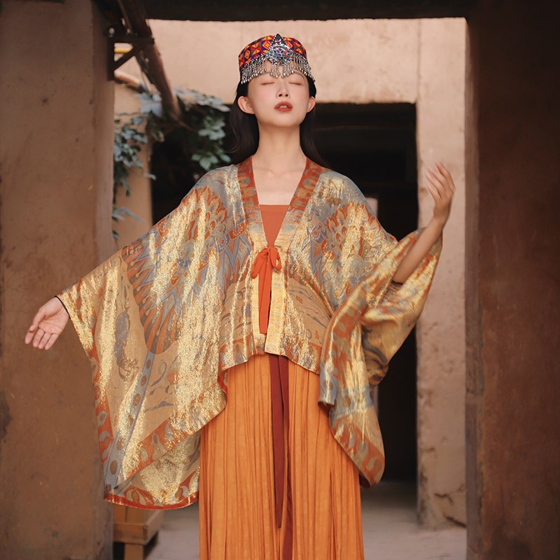 谜阿凰唐制真丝织金莲花藻井背子日常可穿2024新款新中式改良汉服