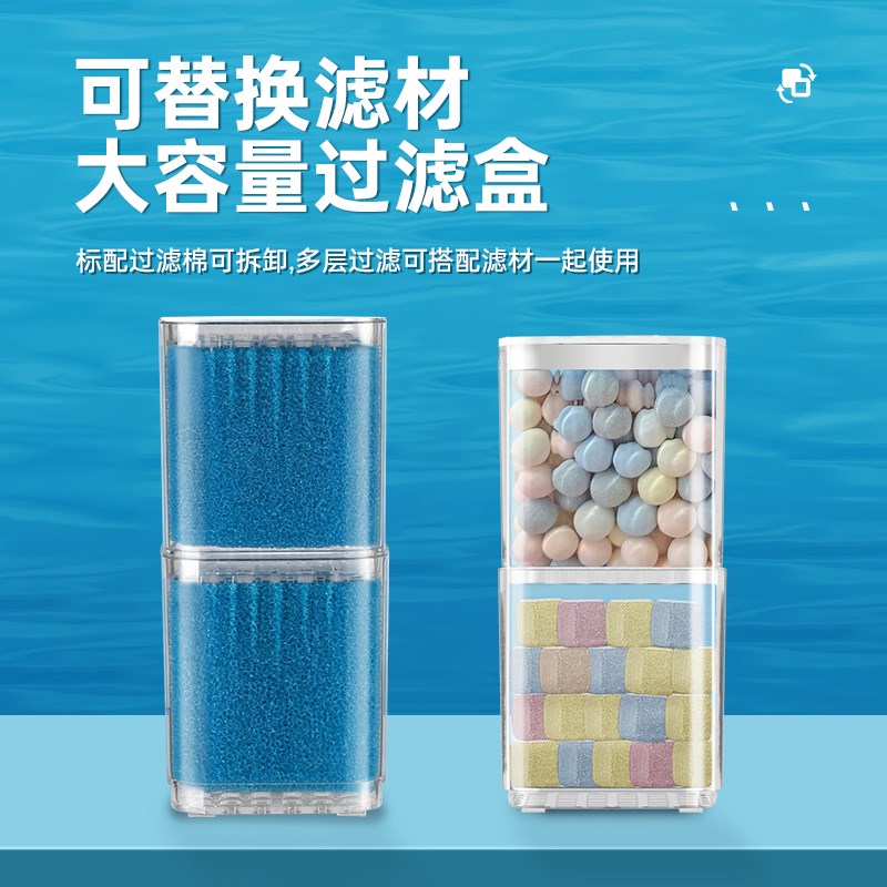 家用鱼缸过滤器超静音内置式循环泵制氧一体机小型养鱼过滤吸粪