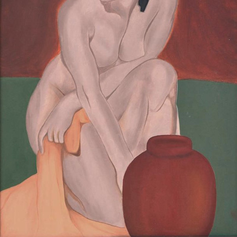 涂咩 小众轻奢别墅客厅装饰画欧式创意人物画复古玄关柜四联壁画图片