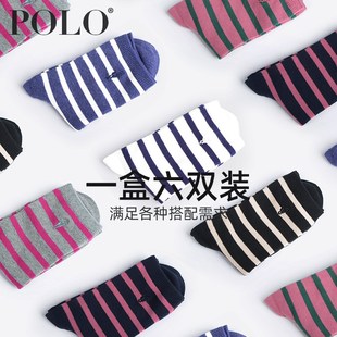 中厚条纹女袜子潮流长筒长袜厚棉袜高帮女士袜子 Polo袜子女秋冬季