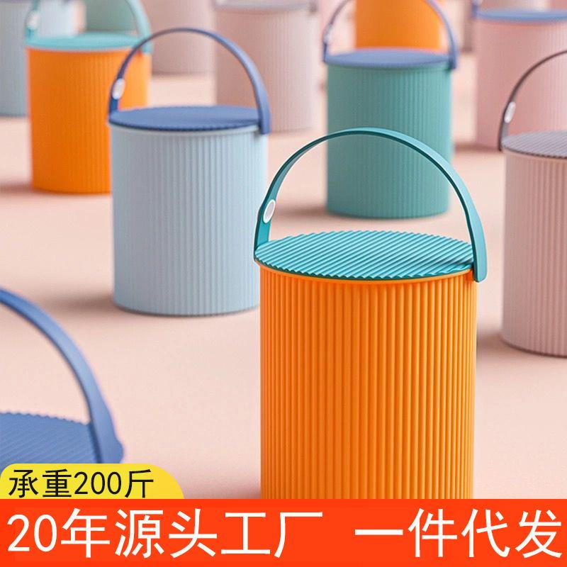 水桶凳家用储水钓鱼桶手提洗澡篮塑料加厚可坐幼儿园收纳桶带盖子