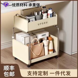 书包置物架铁架家用学生小推车置物架办公室工位桌下多功能收纳架