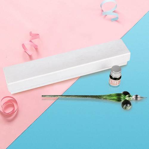 毛笔尖玻璃笔蘸水笔 艺术彩色墨水晶琉璃沾水礼品笔钢笔创意