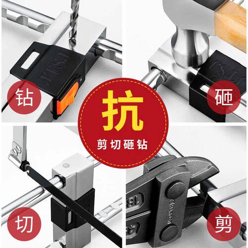 玻璃门锁U型锁店面商铺双开关玻璃拉门长锁家用室外插锁店铺u形锁