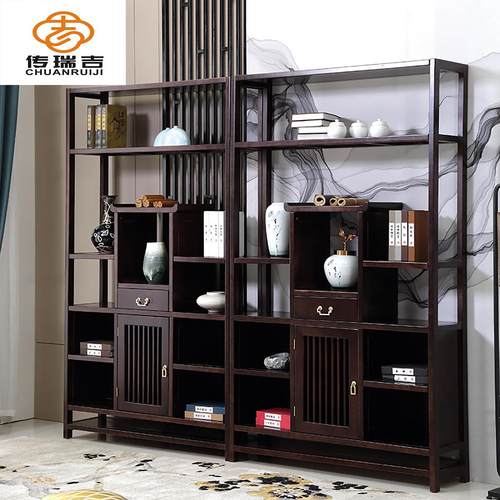 新中式实木博古架茶叶架子茶柜展示柜古董摆件柜茶具置物架仿古