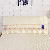 床头套罩全包欧式 弧形实木皮布床靠背罩床头防尘保护套罩简约现代