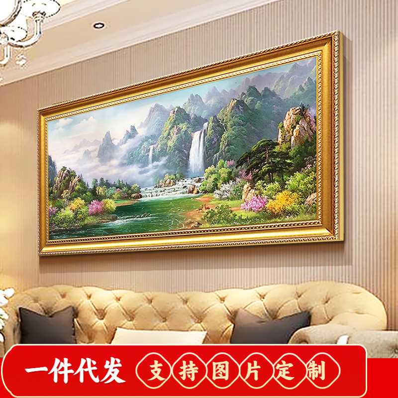 2020年新款5d钻石画满钻客厅欧式聚宝盆风景点贴钻 十字绣钻石绣