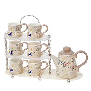 家用客厅待客喝水杯子茶杯茶具茶壶乔迁新居水具 26N网红水杯套装