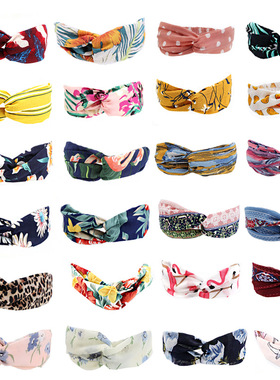 跨境电商欧美女士交叉发带 洗脸运动防汗头带 亚马逊货源发带