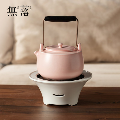 无落新中式苏打粉宽涵煮茶壶纯手工皎月白清予电陶炉家用加热茶炉