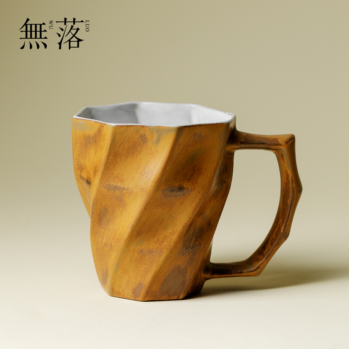 无落粗陶侘寂风复古咖啡杯马克杯茶杯水杯日式陶艺高级办公室茶杯