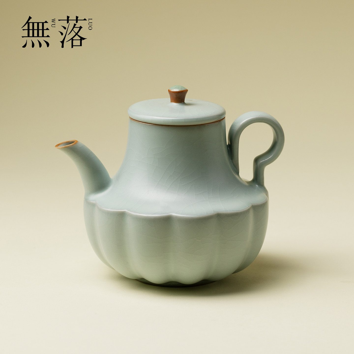 无落天青化冰汝窑莲花瓣茶壶开片可养汝瓷单壶家用功夫茶具手执壶