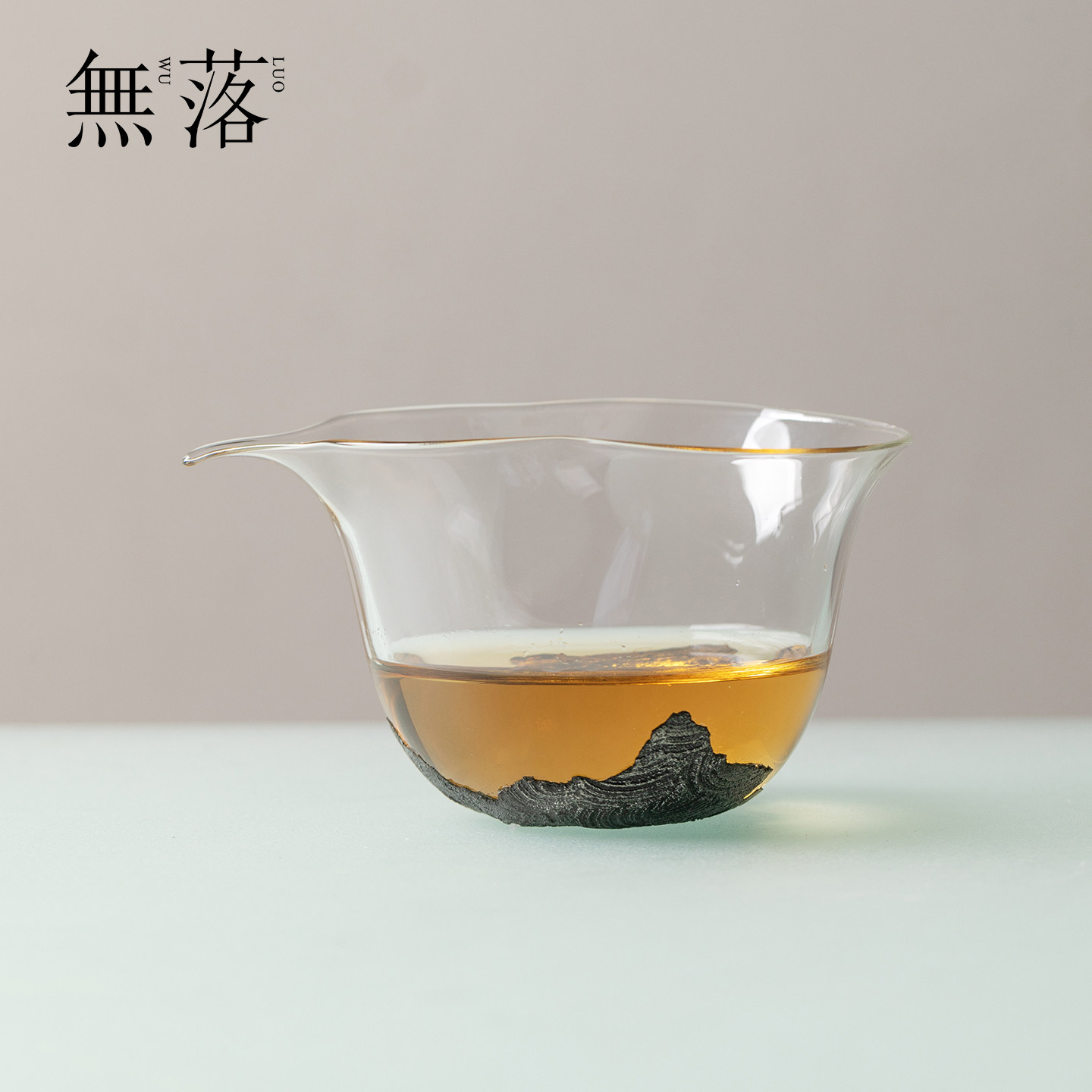 无落手工大漆金箔耐热玻璃公道杯陶瓷创意葫芦分茶器高档茶海匀杯