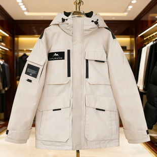 正品品牌商场撤柜工装外套男士90鹅绒300加厚男款羽绒服东北可穿