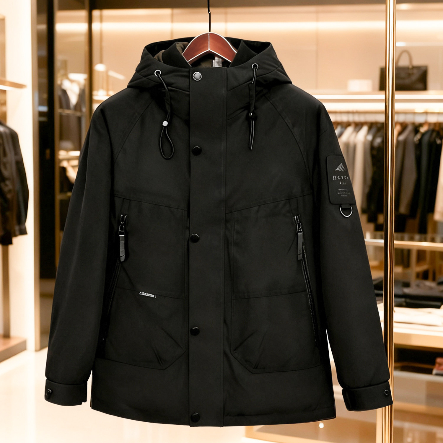 商场品牌撤柜95鹅绒户外工装男士外套三防面料羽绒服冲锋衣男加厚