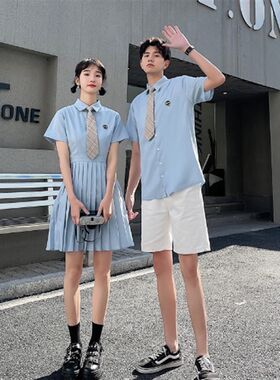 毕业照学院风衬衫裙子jk制服六一小学初高中生合唱诗歌朗诵演出服