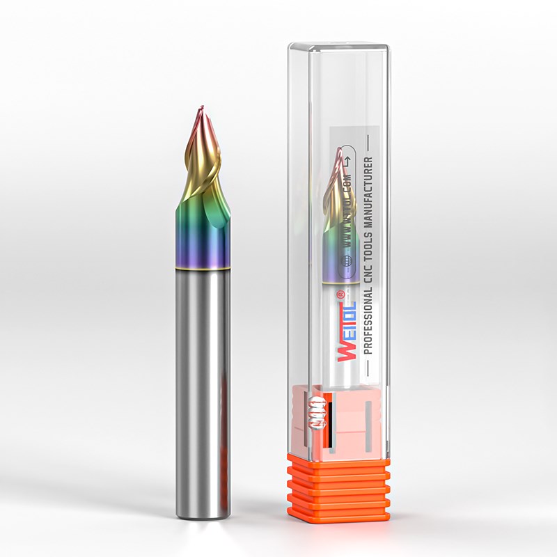 威特七彩涂层锥度球头螺旋铣刀塑料铝用钨钢铣刀锥度球刀立铣刀