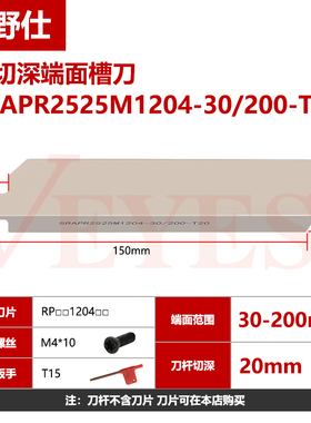 端面圆弧切槽刀杆 R5 R6数控大切深抗震SRAPR252510T3-50/200-T40