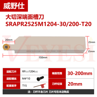 端面圆弧切槽刀杆 R5 R6数控大切深抗震SRAPR252510T3-50/200-T40