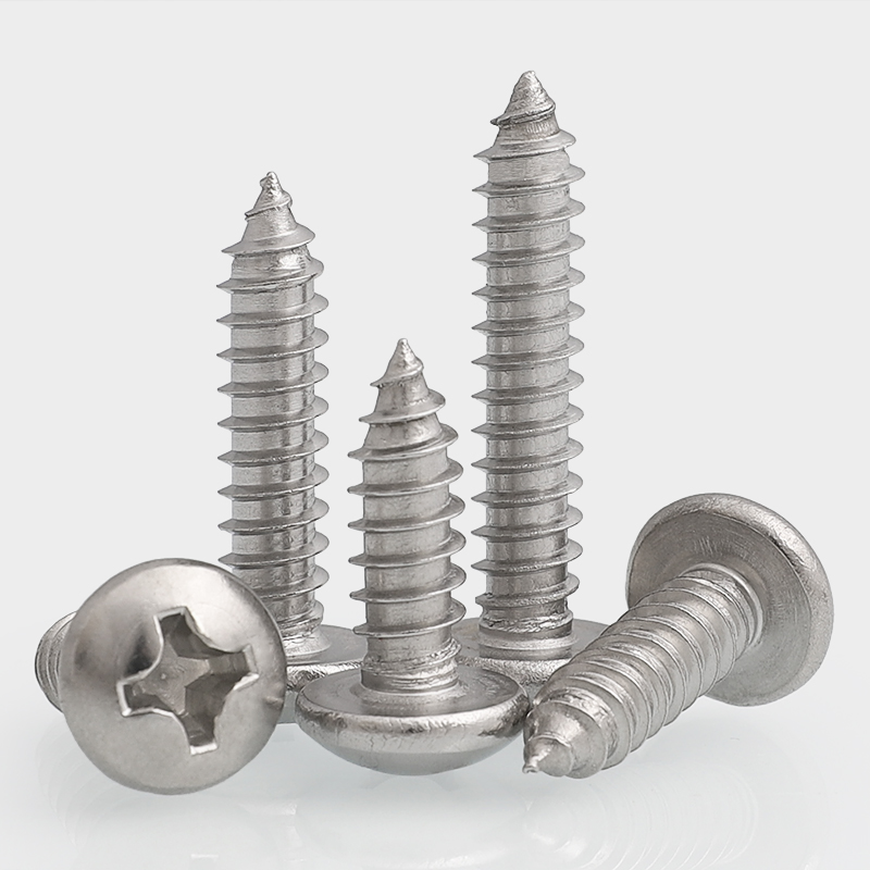 316不锈钢十字圆头自攻螺丝加长盘头木牙螺钉大头MM2M2.3MW3M4M5M