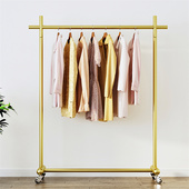 饰女童装 装 晾衣服单杆龙门架带轮 店展示挂衣架专用落地式 白色服装
