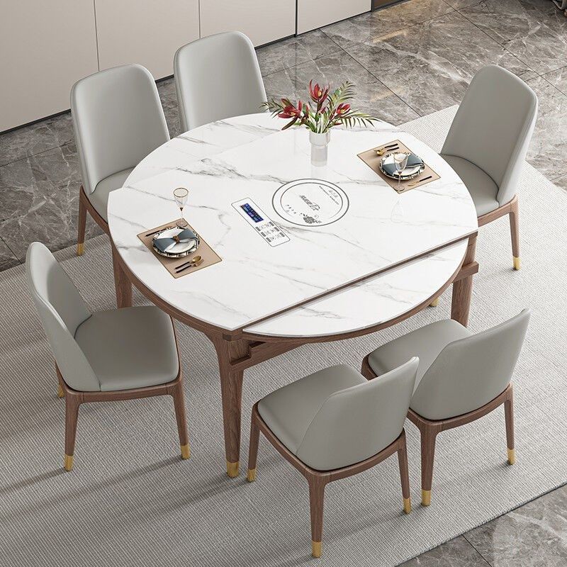 汇亨餐桌岩板折叠实木餐桌椅组合北欧小户型可伸缩带电磁炉饭桌1.,住宅家具,岩板餐桌,淘宝优惠券,粉丝福利购,淘宝优惠卷