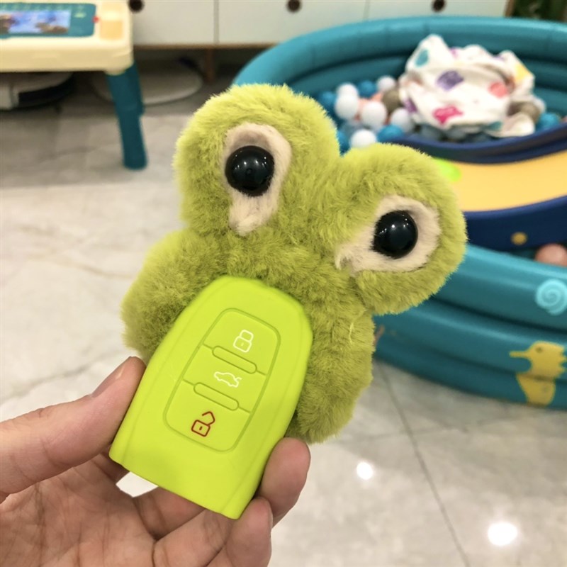 适用奥迪车A3L A4L A5 A8L Q3 Q2L Q5L钥匙套壳 包可爱女卡通青蛙