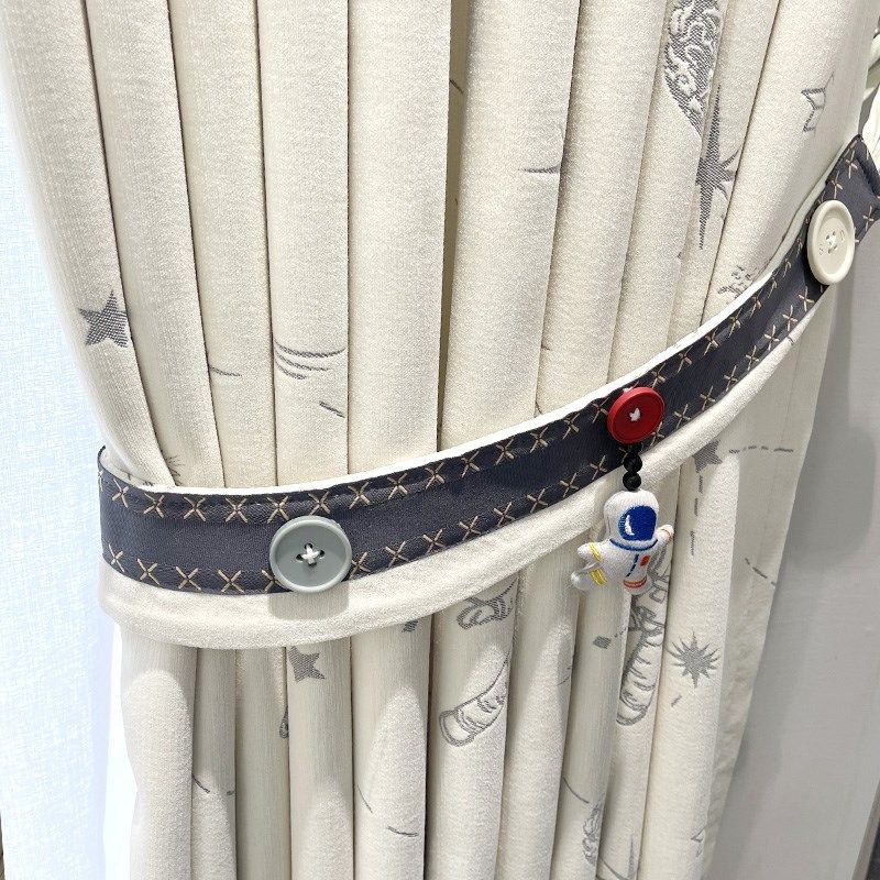 儿童房遮光窗帘雪尼尔卡通黑白提花男孩卧室飘窗定制窗帘太空人2,居家布艺,定制窗帘,淘宝优惠券,粉丝福利购,淘宝优惠卷