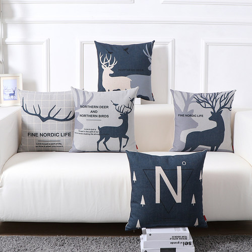 沙发客厅抱枕靠垫套办公室靠枕套床头靠背汽车护腰靠垫套45X45CM