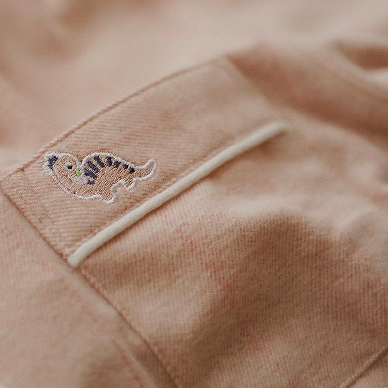 【趣味恐龙】纯棉绒布简约男女情侣春秋冬长袖长裤睡衣家居服套装