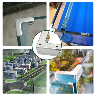 304不锈钢夹子直角槽一字十字T型护角鱼缸玻璃夹瓷砖卡扣固定器扣