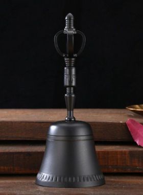 道家佛家法器道士铃纯铜抛光三叉铃三清铃铛手摇铃法铃铜铃铛