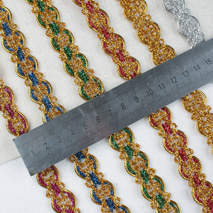 灯笼花边舞台演出服装装饰边各种花边金银丝灯笼花边DIY材质1026#