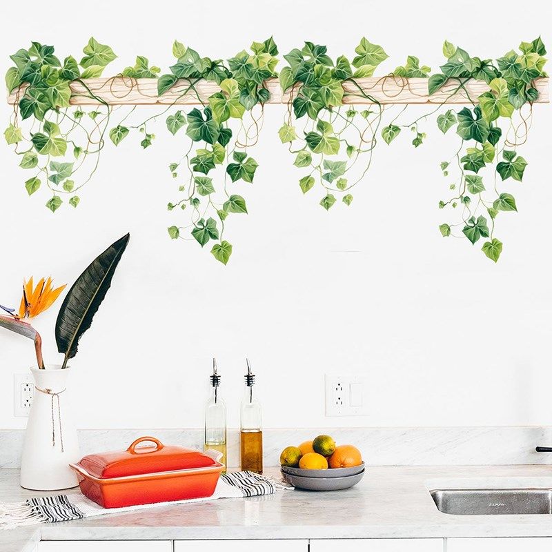 创意清新叶子贴纸房间装饰贴客厅卧室美化卫生间绿色藤蔓系列墙贴,家居饰品,软装墙贴,淘宝优惠券,粉丝福利购,淘宝优惠卷