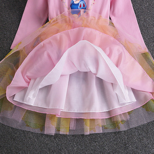 女童白雪公主裙2023春秋新款纯棉洋气泡泡长袖宝宝裙子儿童连衣裙