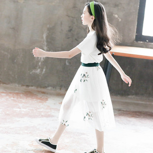 女童装夏装儿童洋气连衣裙8小女孩公主裙子9夏季10大童套装裙12岁