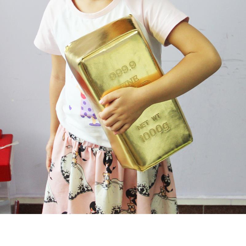 仿真金砖银砖长方形枕头抱枕靠垫家居搞笑金条银条午睡枕优质枕芯