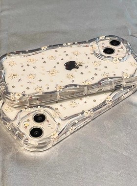 白色小碎花适用于iphone15promax手机壳xsmax/11pro学生款8plus/12mini/13promax小清新14小香风13pro/6splus