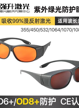 紫外激光打标机防护眼镜3s55nm防镭射UV眼镜绿光激光雕刻机护目镜