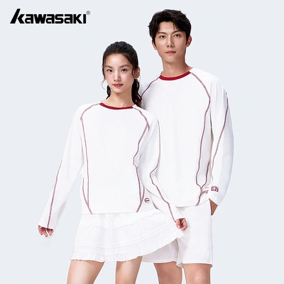 川崎羽毛球服运动长袖男女打底衫