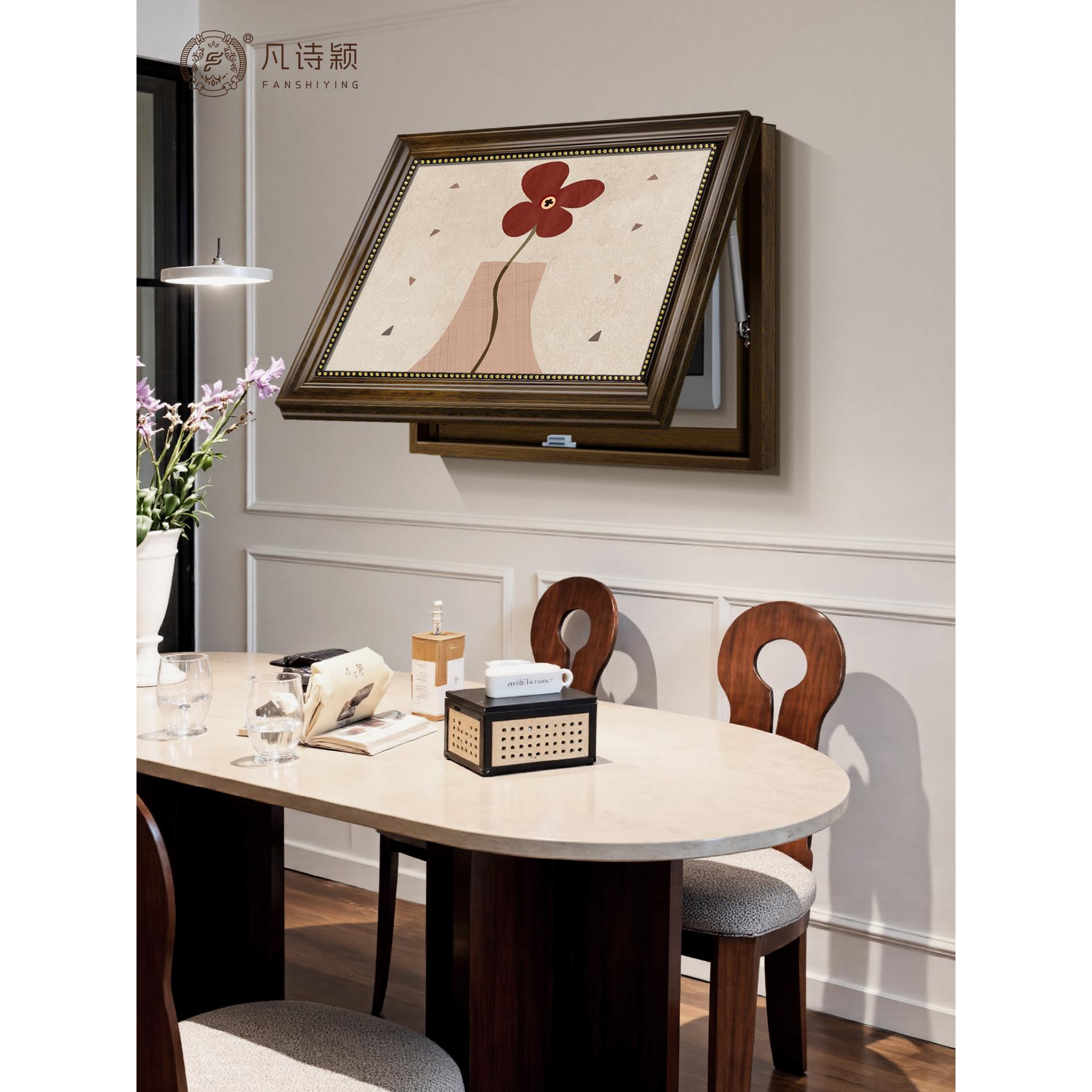 中古风电表箱挂画法式覆古家用总电闸开关盒装饰画免打孔餐厅壁画图片