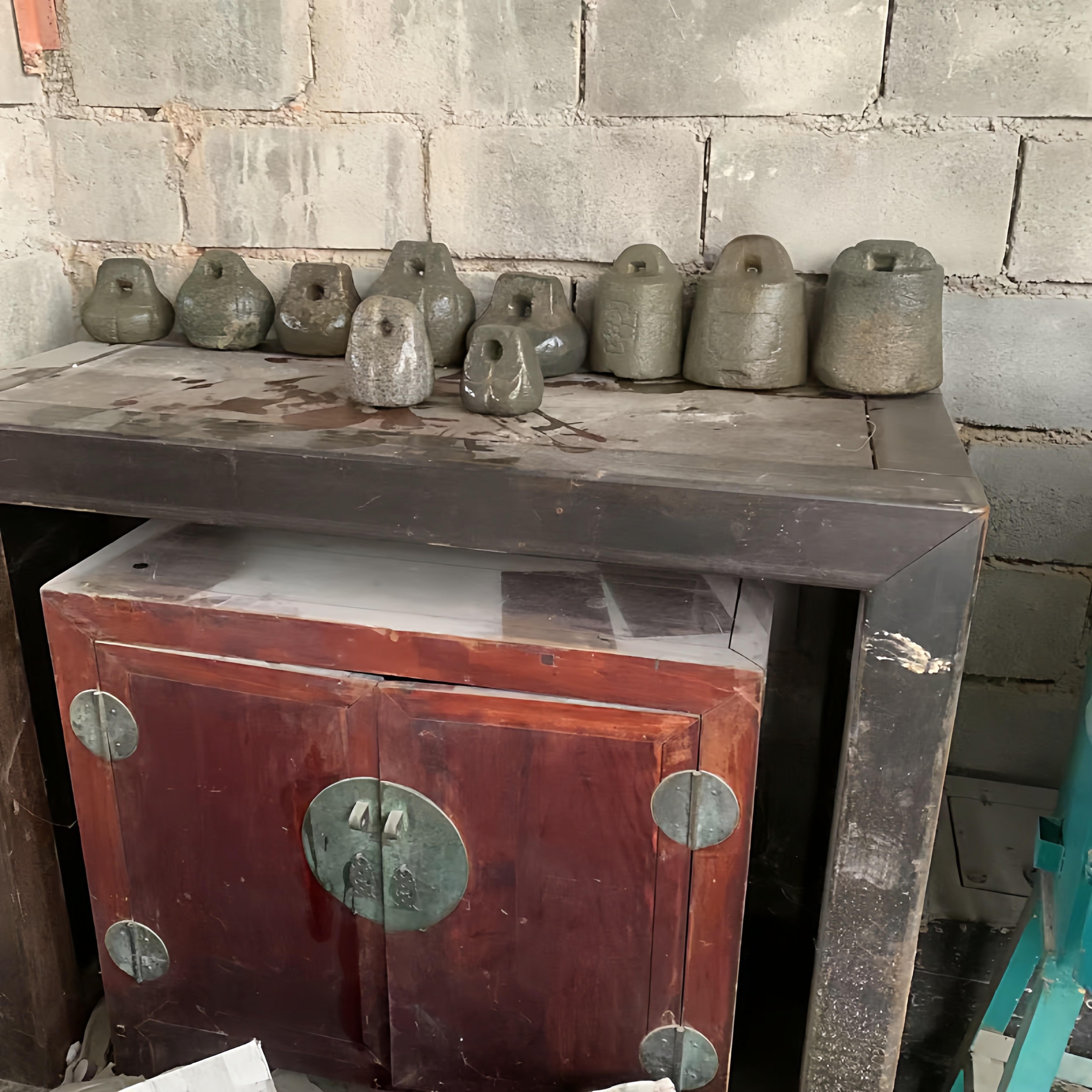 称心如意手工石秤砣中式古典石权石茶K宠把件石头秤砣禅意石摆